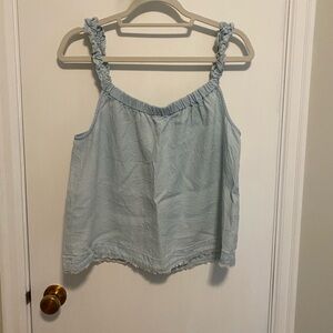 Cloth & Stone Chambray Gathered Tank Top
